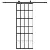 vidaXL Skjutd&ouml;rr med beslag svart 76x205 cm ESG-glas