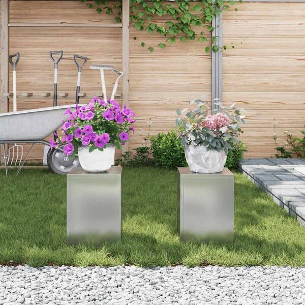 vidaXL Växtställ 2 pcs Silver 24 x 24 x 35 cm Galvaniserat stål