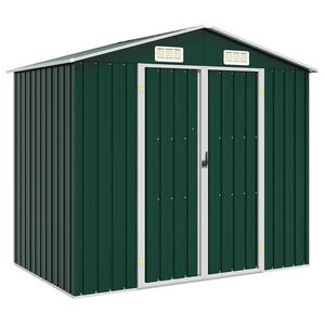 vidaXL Tr&auml;dg&aring;rdsskjul gr&ouml;n 205x129x183 cm galvaniserat st&aring;l