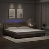 vidaXL Bed Frame "Viana" with LED without Mattress Cappuccino 200x200 cm