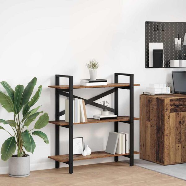 vidaXL Hyllsystem Gammalt tr&auml; 100 x 33,5 x 102 cm Konstruerat tr&auml;