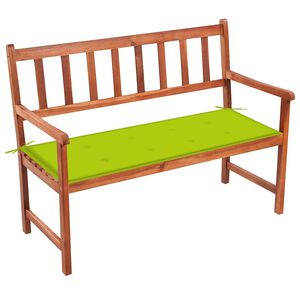 vidaXL Tr&auml;dg&aring;rdsb&auml;nk med dyna 120 cm massivt akaciatr&auml;