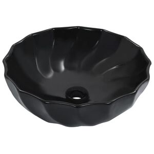 vidaXL Handfat 46x17 cm keramik svart