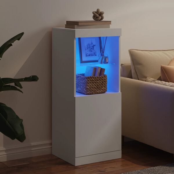 vidaXL Skänk med LED-belysning vit 41x37x100 cm