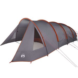 vidaXL Tunnel Tent 6-Person med tak Gr&aring; och orange 890 x 470 x 220 cm