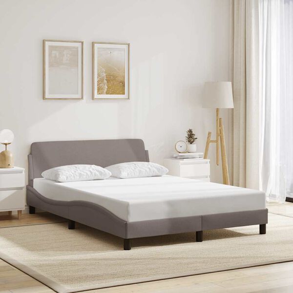 vidaXL Bed Frame "Dover" Taupe 120x200 cm Fabric