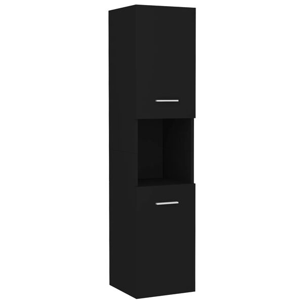 vidaXL Badrumsm&ouml;bler set svart sp&aring;nskiva