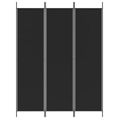 vidaXL Rumsavdelare 3 paneler 150 x 200 cm svart tyg