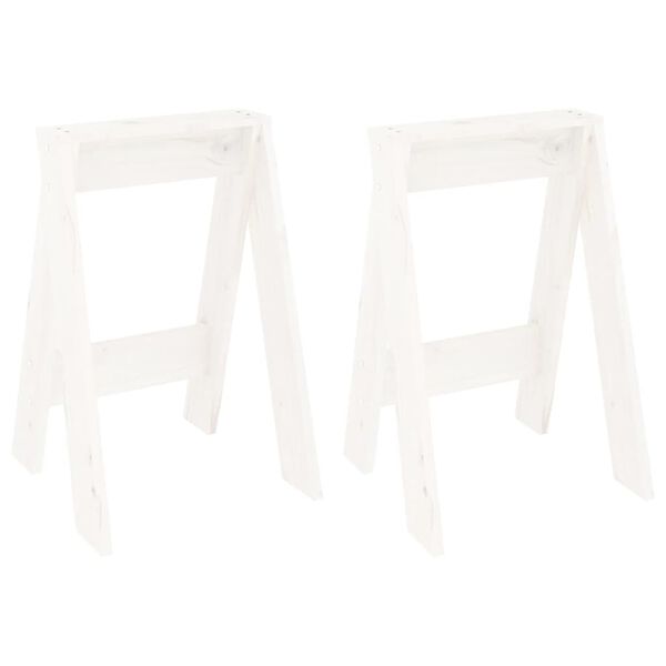 vidaXL Pallar 2 st vit 40x40x60 cm massiv furu