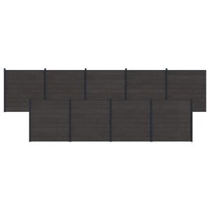 vidaXL St&auml;ngselpanel 9 pcs WPC och aluminium Svart