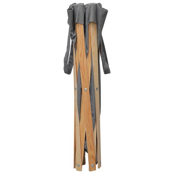 vidaXL Hopfällbar tvättkorg grå trä och tyg