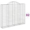 vidaXL Gabion b&aring;gformad 2 st 200x30x160/180 cm galvaniserat j&auml;rn