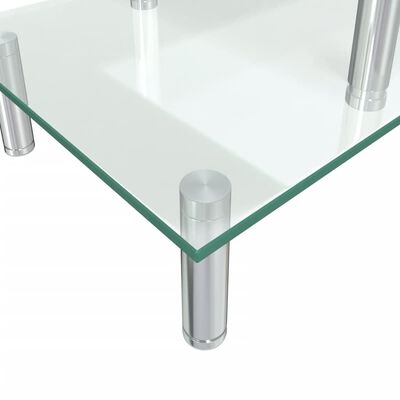 vidaXL Skärmställ 2 nivåer genomskinligt glas