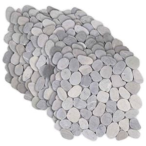 vidaXL Pebble Tiles Gr&aring; 30 x 30 cm Flodsten