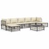vidaXL Loungegrupp 8 delar med dynor antracit konstrotting