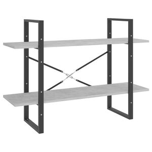 vidaXL Bokhylla 2 hyllor betonggr&aring; 100x30x70 cm konstruerat tr&auml;
