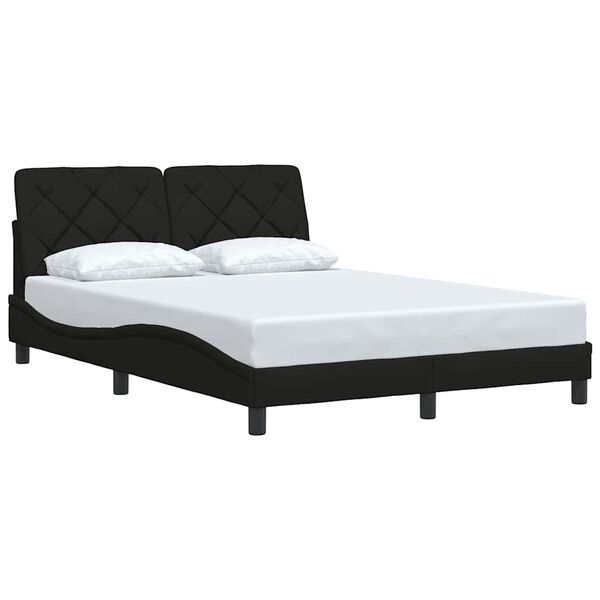vidaXL Bed Frame without Mattress Black 140x190 cm Fabric
