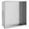 vidaXL Duschnisch borstad silver 32x32x9 cm rostfritt st&aring;l