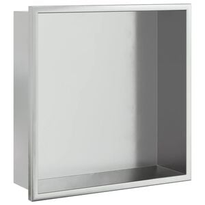vidaXL Duschnisch borstad silver 32x32x9 cm rostfritt st&aring;l