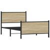vidaXL Sängram utan madrass metall sonoma-ek 100x190 cm