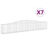 vidaXL Gabioner b&aring;gformade 7 st 400x30x60/80 cm galvaniserat j&auml;rn