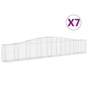 vidaXL Gabioner b&aring;gformade 7 st 400x30x60/80 cm galvaniserat j&auml;rn