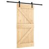 vidaXL Skjutd&ouml;rr Naturlig och svart 95 x 210 cm Massiv furutr&auml;d&ouml;rr