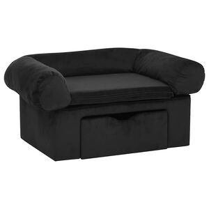 vidaXL Hundsoffa med l&aring;da Svart 75x50x38 cm plysch
