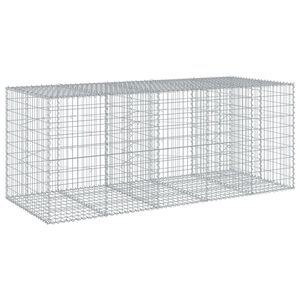 vidaXL Gabionkorg med skydd 250x100x100 cm galvaniserat j&auml;rn