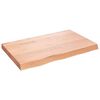 vidaXL Bordsskiva ljusbrun 80x50x(2-6) cm behandlad massiv ek