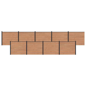 vidaXL St&auml;ngselpanel 9 pcs WPC och aluminium Brun