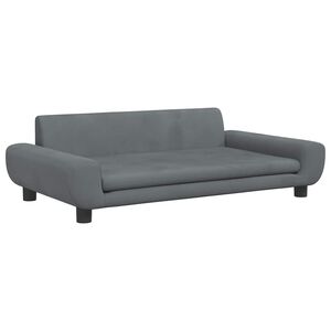 vidaXL Barnsoffa m&ouml;rkgr&aring; 100x54x33 cm sammet