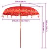 vidaXL Balinesisk Parasol Röd 215 x 215 x 260 cm Bomull