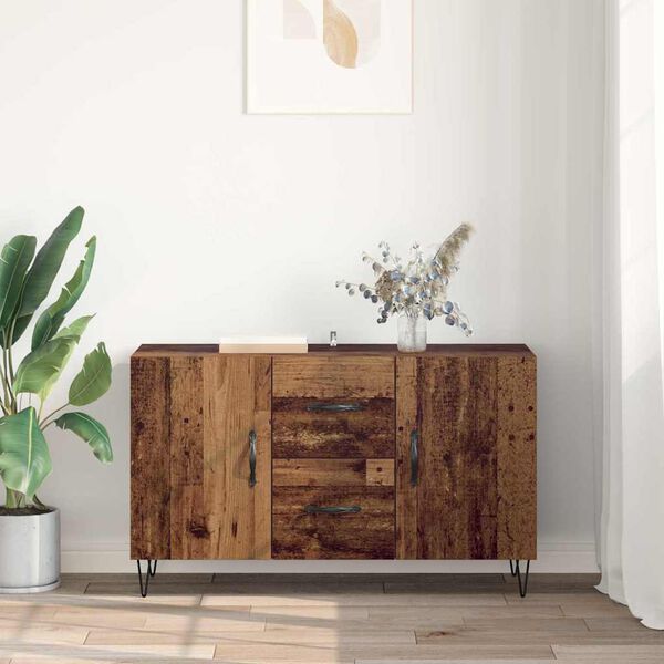 vidaXL Sideboard med l&aring;da Gammalt tr&auml; 100 x 36 x 60 cm Konstruerat tr&auml;