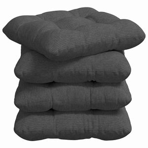 vidaXL Sittkuddar 4 st Kordread tyg M&ouml;rkgr&aring; 40 x 40 cm