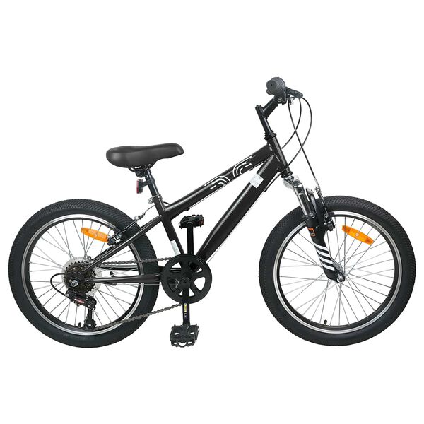 vidaXL Kids Mountain Bike 20 Tum 6-Speed f&ouml;r 5-8 &aring;r gammal Svart