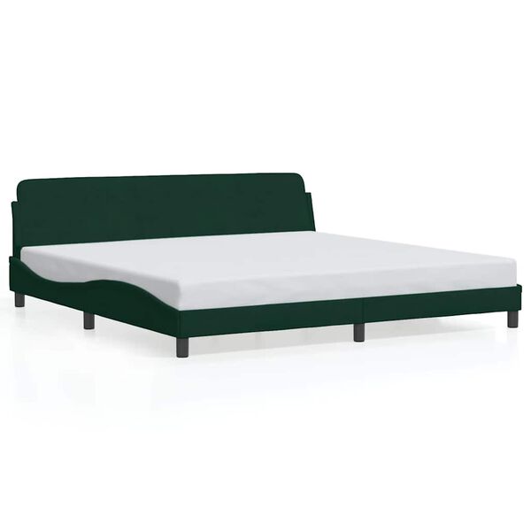 vidaXL Bed Frame "Dover" Dark Green 200x200 cm Velvet