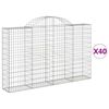 vidaXL Gabioner b&aring;gformade 40 st 200x30x120/140 cm galvaniserat j&auml;rn