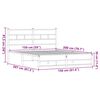 vidaXL Sängram utan madrass metall brun ek 150x200 cm