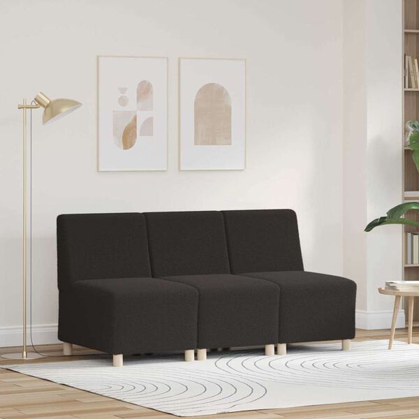 vidaXL Modulsofa utan armst&ouml;d 3 pcs M&ouml;rkgr&aring; 55 x 74 x 82 cm