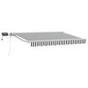 vidaXL Manuell markisram med LED-lampor Antracit och vitt 3,5 x 2 m