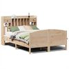 vidaXL S&auml;ng med bokhylla utan madrass 150x200cm massiv furu