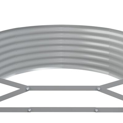vidaXL Odlingslåda pulverlackerat stål 507x100x36 cm grå