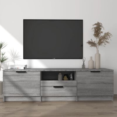 vidaXL TV-bänk grå sonoma 140x35x40 cm konstruerat trä