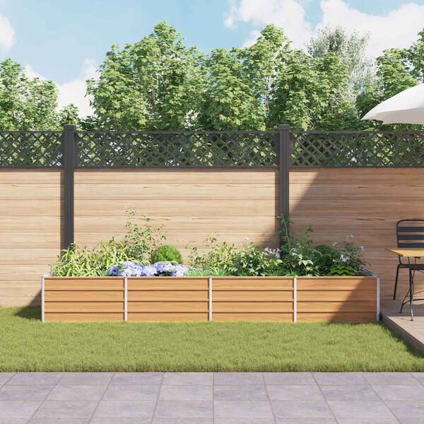 vidaXL Odlingslåda upphöjd galvaniserat stål 320x80x45 cm silver