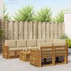 vidaXL Soffgrupper 9 pcs Naturlig och Beige Massivt Akaciatr&auml;