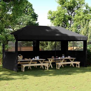 vidaXL Pop-Up hopf&auml;llbart partyt&auml;lt med 3 sidov&auml;ggar svart
