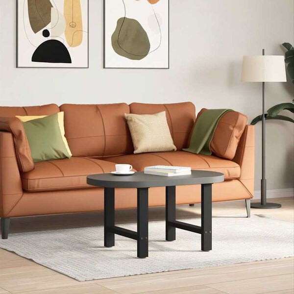 vidaXL Soffbordsben svarta 2 st 50x(42-43) cm stål