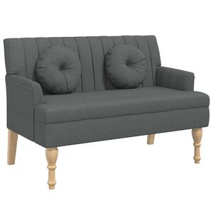 vidaXL B&auml;nk med dynor m&ouml;rkgr&aring; 113x64,5x75,5 cm tyg