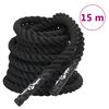 vidaXL Stridsrep svart 15 m 11 kg polyester